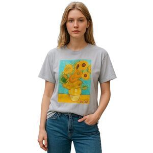 Van Gogh T-Shirt Graphic Art Sunflowers Unisex Bella + Canvas 2XL